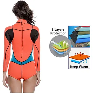 Professional custom colored neoprene back zip diving suit wetsuit for women