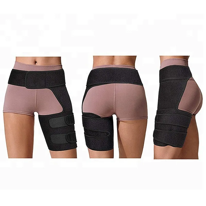 New product neoprene sports safety leg support adjustable compression thigh bands with low back belt