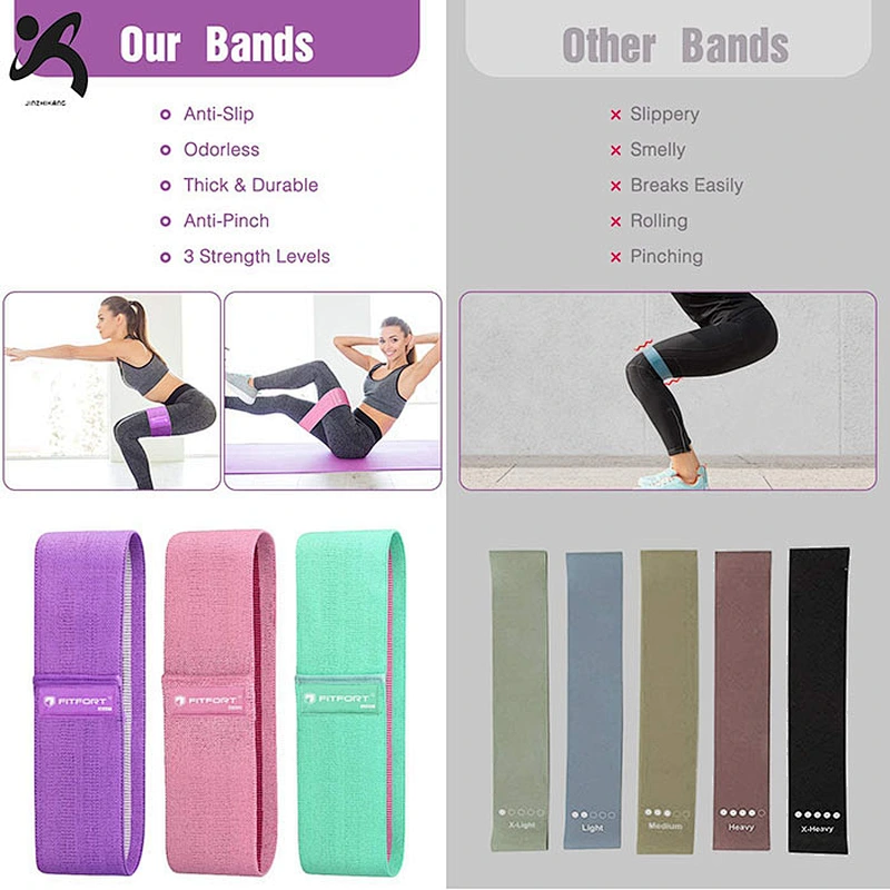 2020 new custom made promotional resistance exercise bands fitness soft booty bands suitable for warmups and stretching