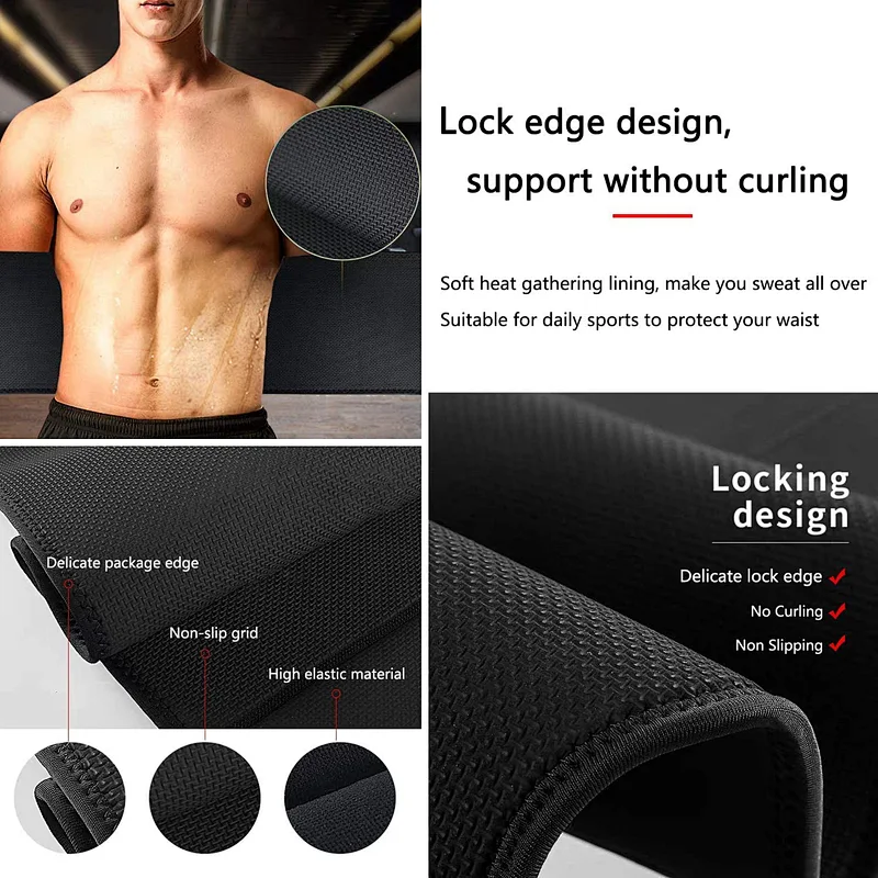 Adjustable Neoprene Lower Back Brace Lumbar Waist Support trainer promotes sweat and weight loss