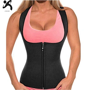 Amazon hot sell neoprene waist trainer corset zipper shapewear tops vest for women