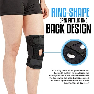Adjustable Neoprene Hinged Knee Brace Side Stabilizers Knee Support for Men and Women