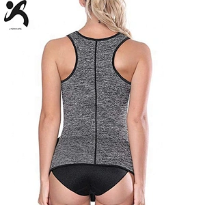 Amazon hot sell neoprene zipper shapewear tops vest with waist trainer belt for women