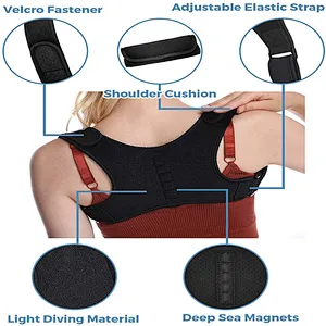 Neoprene adjustable Back Brace Posture Corrector back shoulder Posture Support with armpit pad