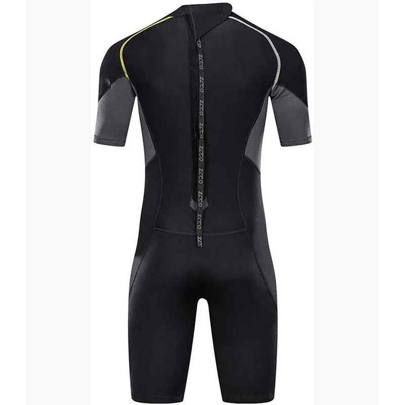 Professional high quality 3-5mm neoprene men wetsuit back zip short sleeve wetsuit for surfing diving swimming