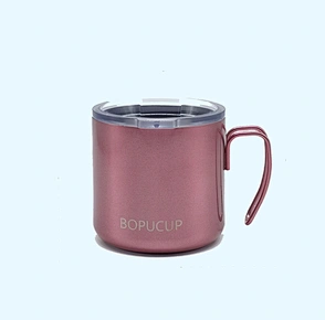 Double wall vacuum insulated stainless steel coffee cup