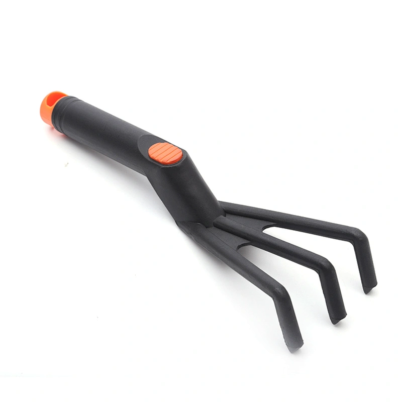 Mini Size Steel Teeth Pp Plastic Garden Tool Leaf Weeding Rake With Handle