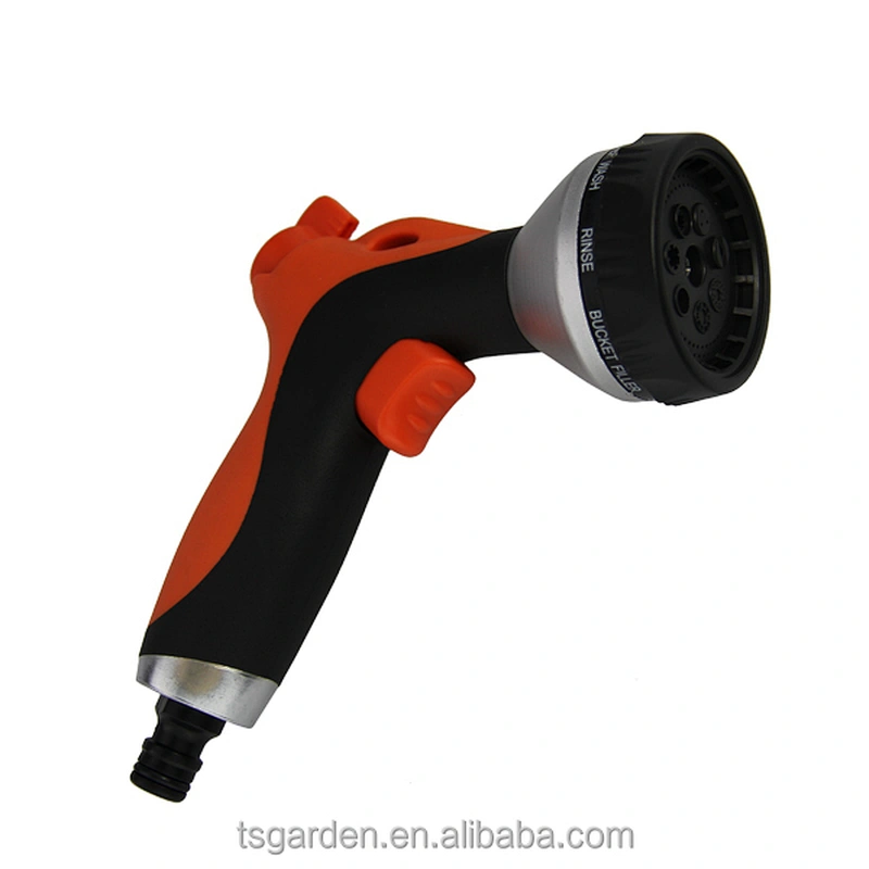 8 pattern click trigger nozzle double color rubber coated jet nozzle