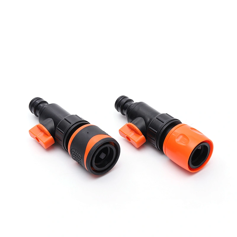 Garden Plastic Quick Hose Pipe Connector With Manual Valve