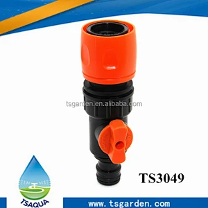 Garden 2 ways hose connector with valve hose fitting