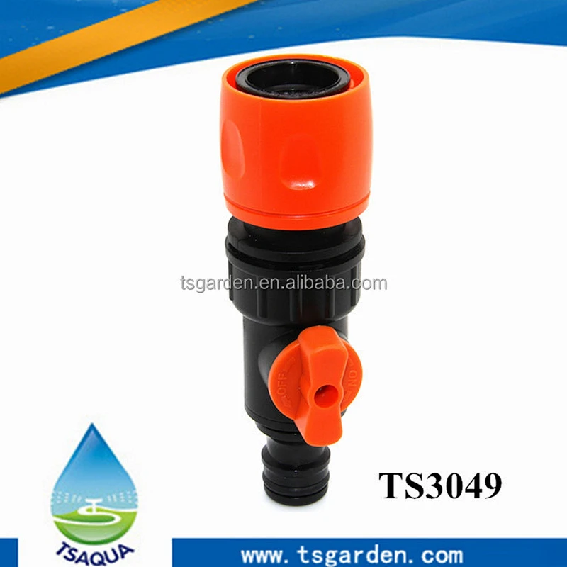 Garden 2 ways hose connector with valve hose fitting