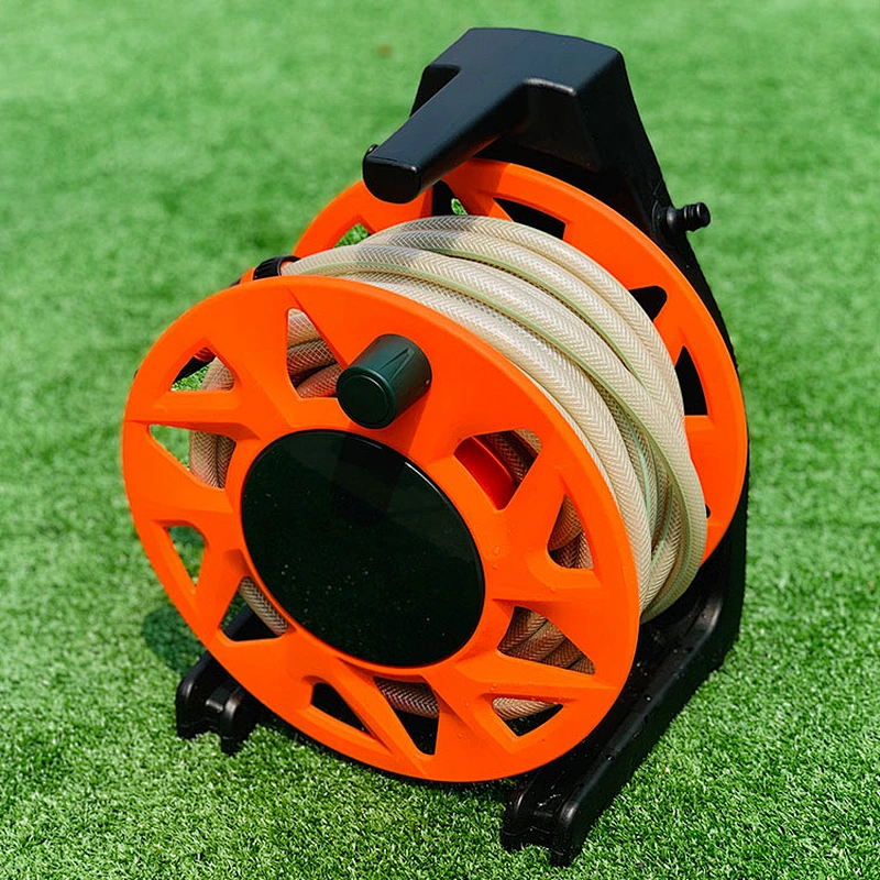 Garden Triangle Frame Water Hose Reel Cart With Soft Rotating Handle