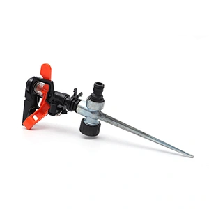Garden Plastic Impact Water Lawn Irrigation Sprinkler With Metal Spike