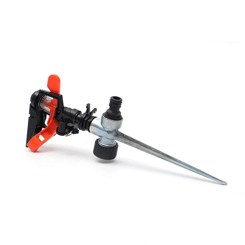 Garden Plastic Impact Water Lawn Irrigation Sprinkler With Metal Spike