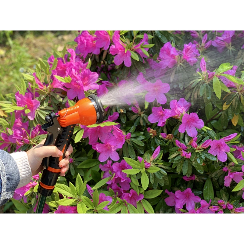 Garden Abs Plastic 8 Pattern High Pressure Nozzle Hose Spray Water Gun With Back Trigger