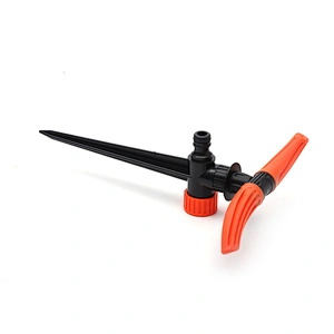 2 Arms 360 Degree Round Circle Plastic Rotary Irrigation Sprinkler With Spike