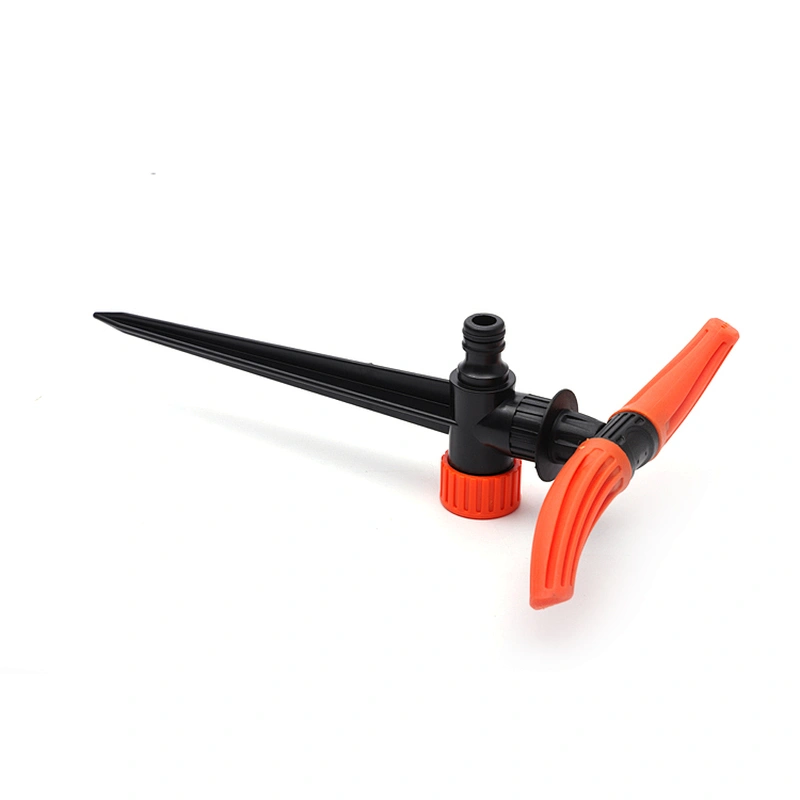 2 Arms 360 Degree Round Circle Plastic Rotary Irrigation Sprinkler With Spike