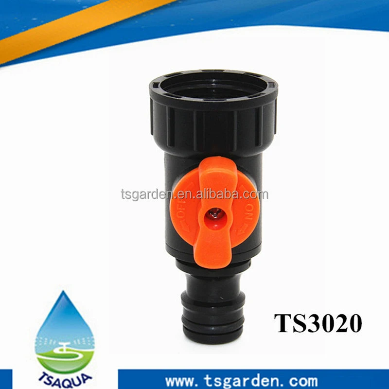 Garden 2 ways hose connector with valve hose fitting