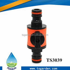 Garden 2 ways hose connector with valve hose fitting