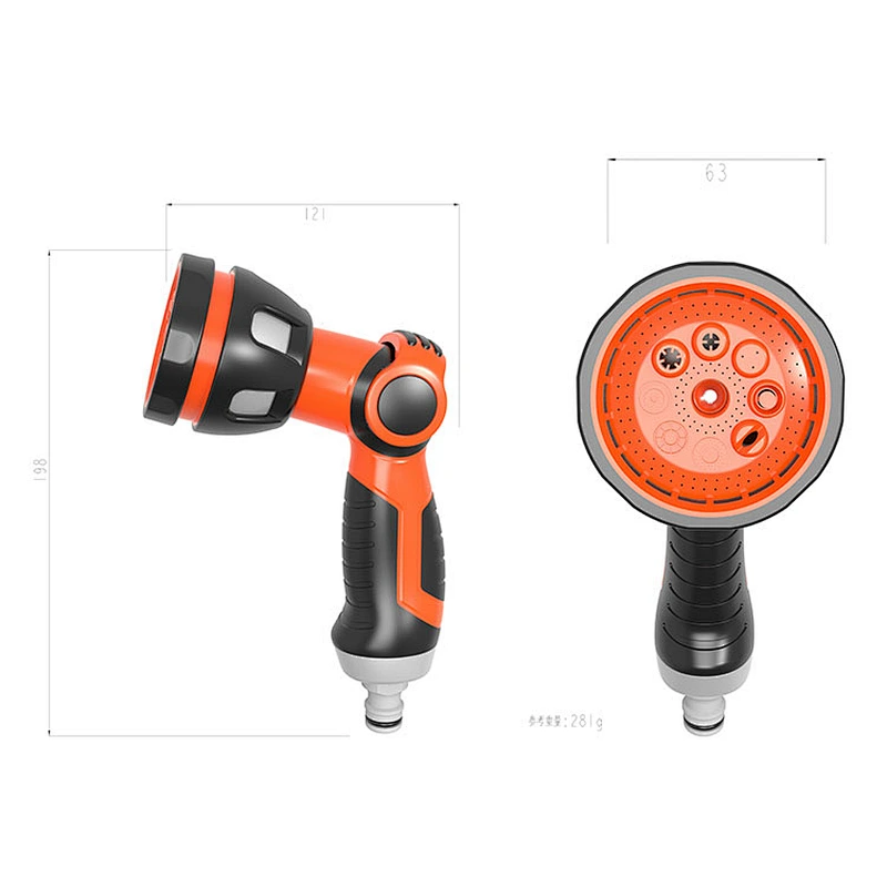 Best Heavy Duty Pressure Professional Garden Agriculture 8 Pattern High Pressure Hose Water Spray Gun