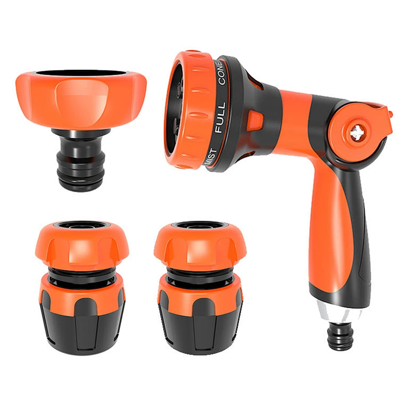 Flexible ABS Plastic Hose Nozzle Garden Hand Sprayer Water Gun Combo Set