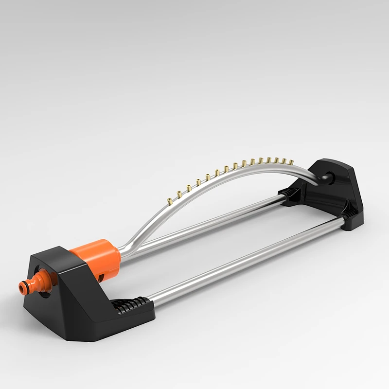 aluminum or plastic nozzle oscillating lawn sprinkler