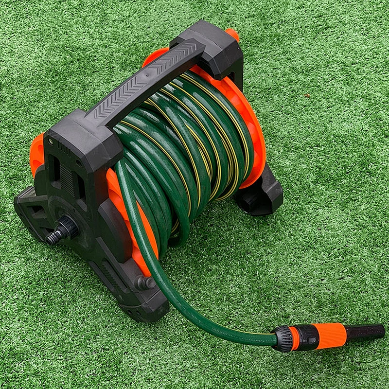 Garden ABS Plastic Strong Stability Water Hose Reel Cart With One Sided Rotating Handle