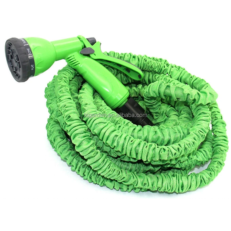 green x expanding garden water hose with plastic connector