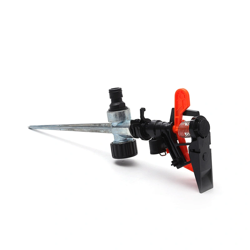 Garden Plastic Impact Water Lawn Irrigation Sprinkler With Metal Spike