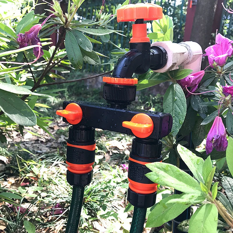 2 Way Garden Faucet Connector Hose Splitter Tap Adaptor For Water