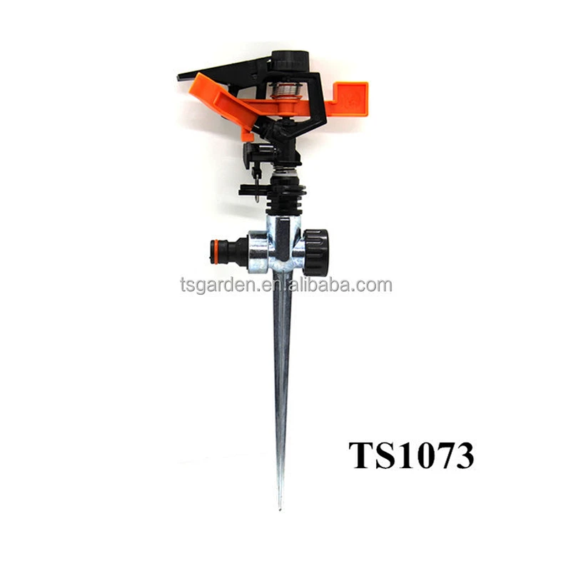 360 degree bird Plastic impulse agricultural irrigation sprinkler with metal spike