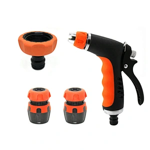 Garden Adjustable Hand Spray Nozzle Hose Water Gun With ABS Plastic Quick Connector