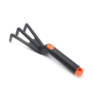 Mini Size Steel Teeth Pp Plastic Garden Tool Leaf Weeding Rake With Handle