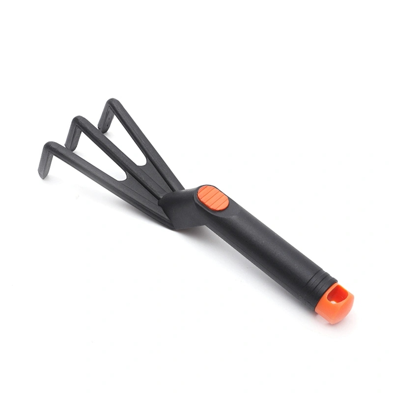 Mini Size Steel Teeth Pp Plastic Garden Tool Leaf Weeding Rake With Handle