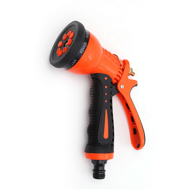 Garden Abs Plastic 8 Pattern High Pressure Nozzle Hose Spray Water Gun With Back Trigger