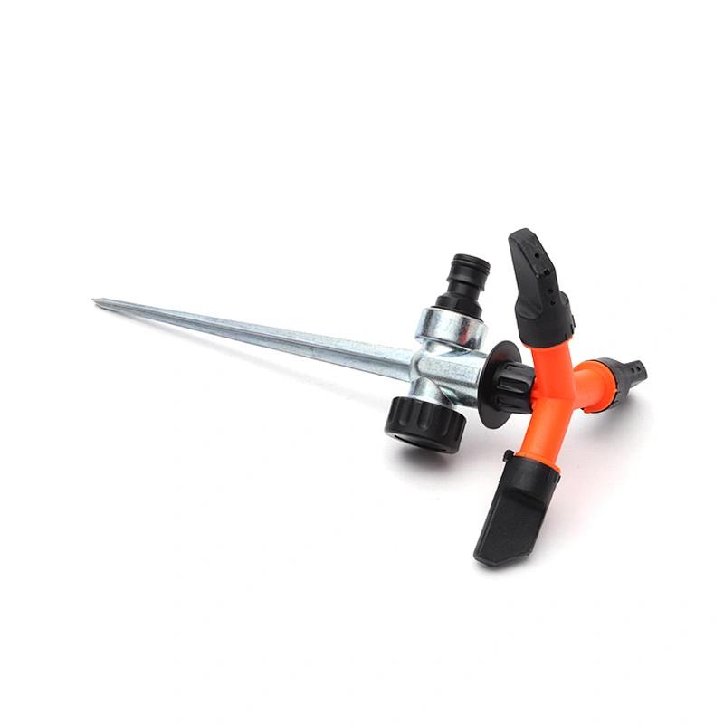 Automatic 3 Arm Zinc Lawn Sprinkler Watering Irrigation System With Spike