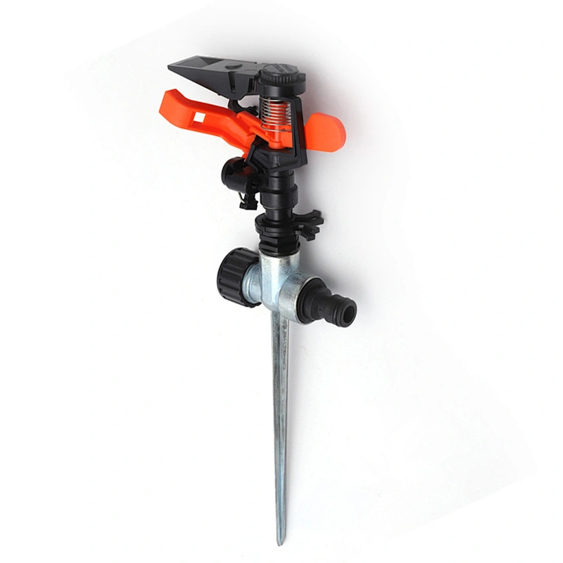 Garden Plastic Impact Water Lawn Irrigation Sprinkler With Metal Spike