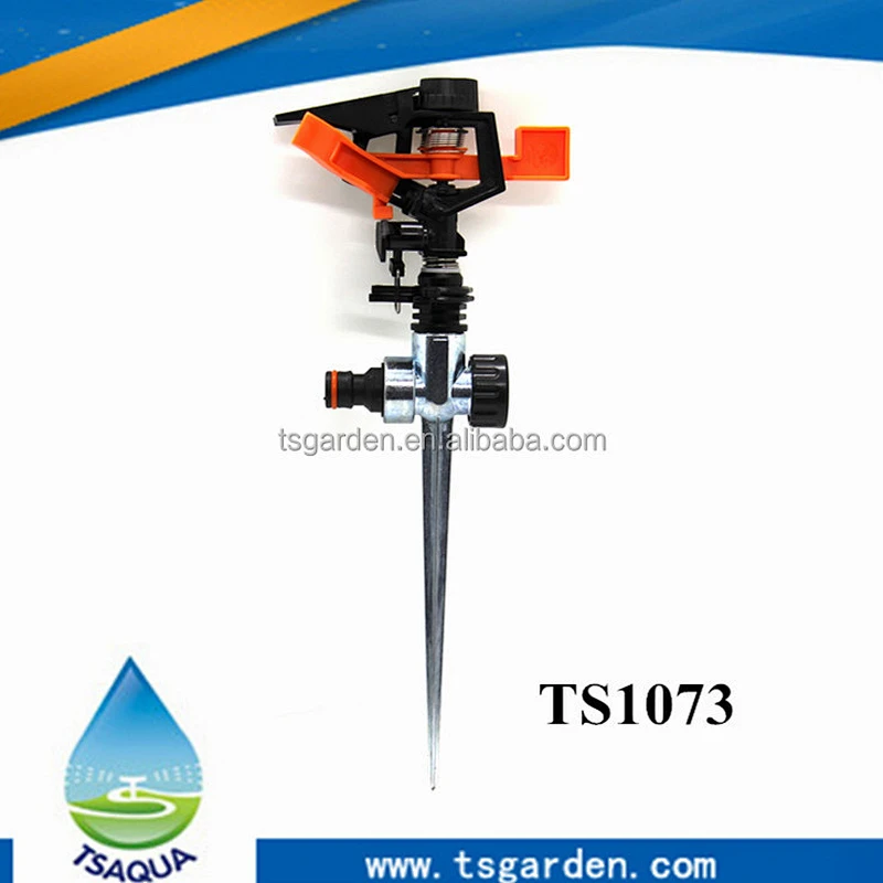 360 degree bird Plastic impulse agricultural irrigation sprinkler with metal spike