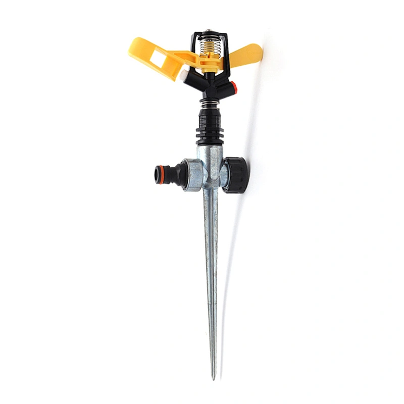 Plastic Impact Lawn Irrigation Agriculture Sprinkler Equipment With Metal Spike