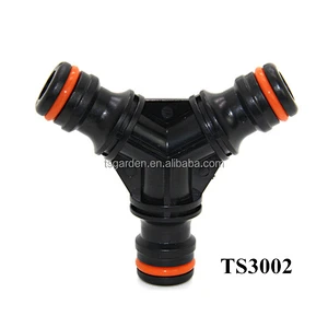 Three way snap-on plastic water meter connector