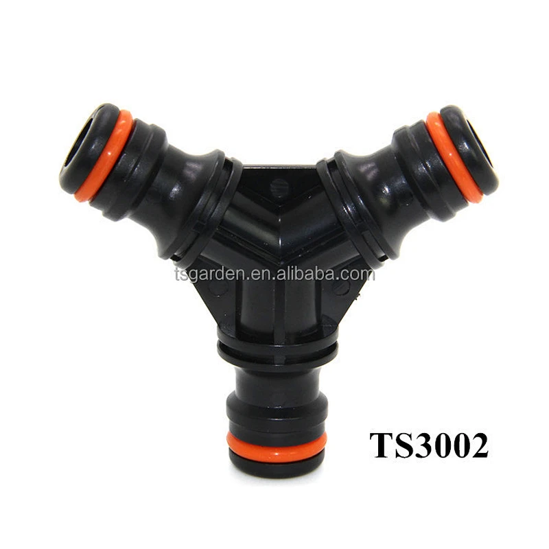 Three way snap-on plastic water meter connector