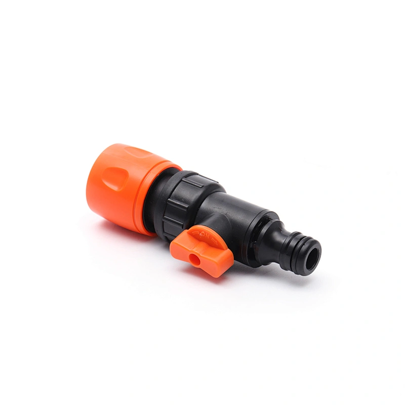 Garden Plastic Quick Hose Pipe Connector With Manual Valve