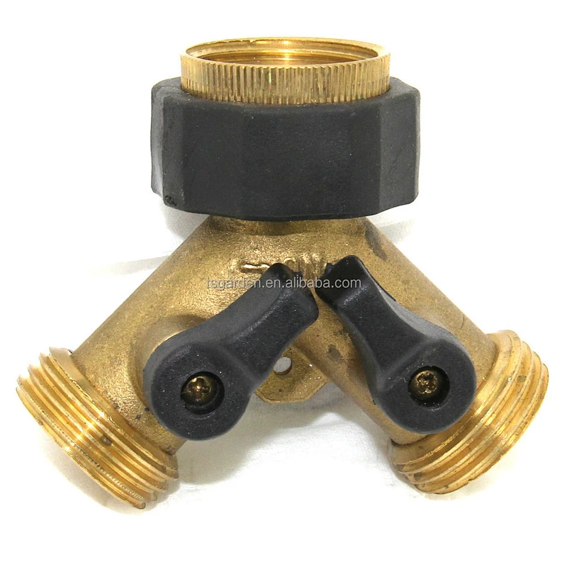 with valve brass Y connector