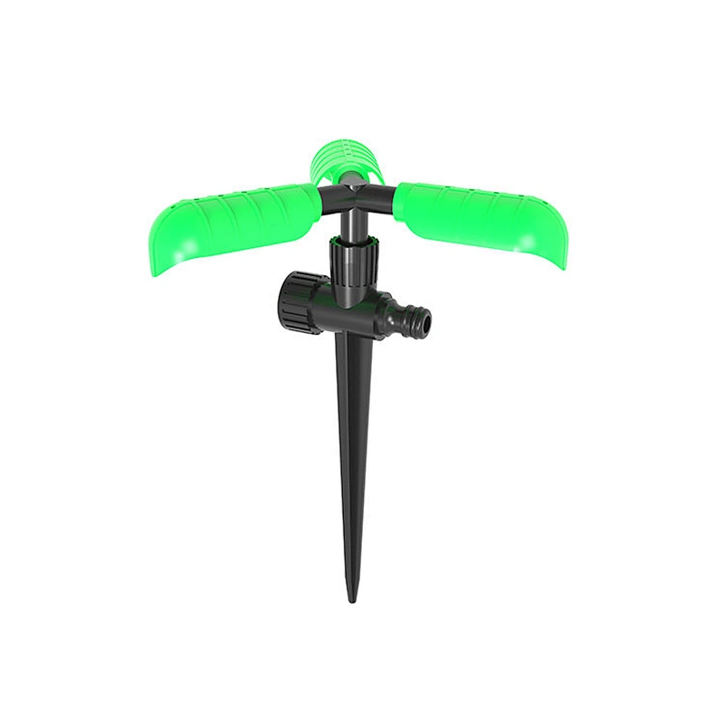 Outdoor Plastic Three Leaves Irrigation Water Sprinkler With Spike