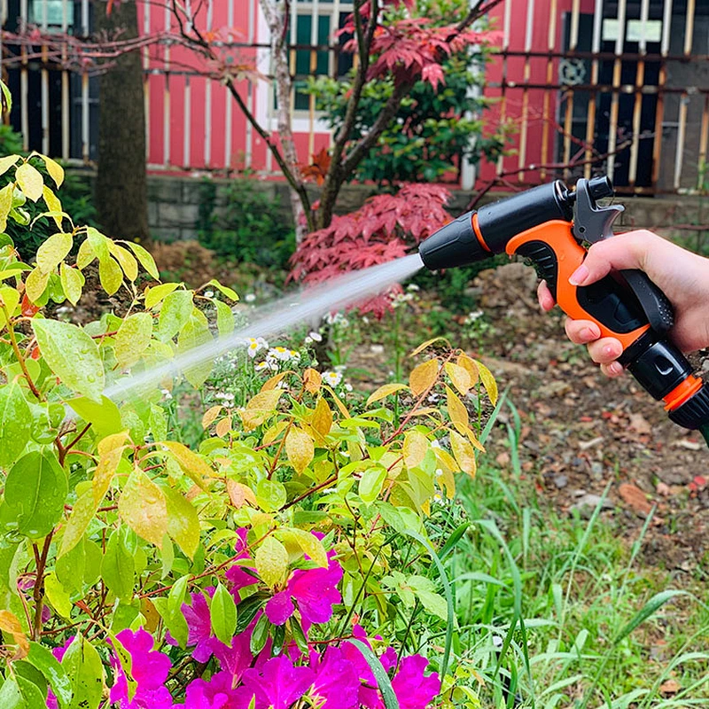 Heavy Duty High Pressure Garden Adjustable water Hose Nozzle 8 Way different Patterns Spray Gun Set