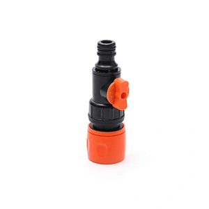 Garden Plastic Quick Hose Pipe Connector With Manual Valve
