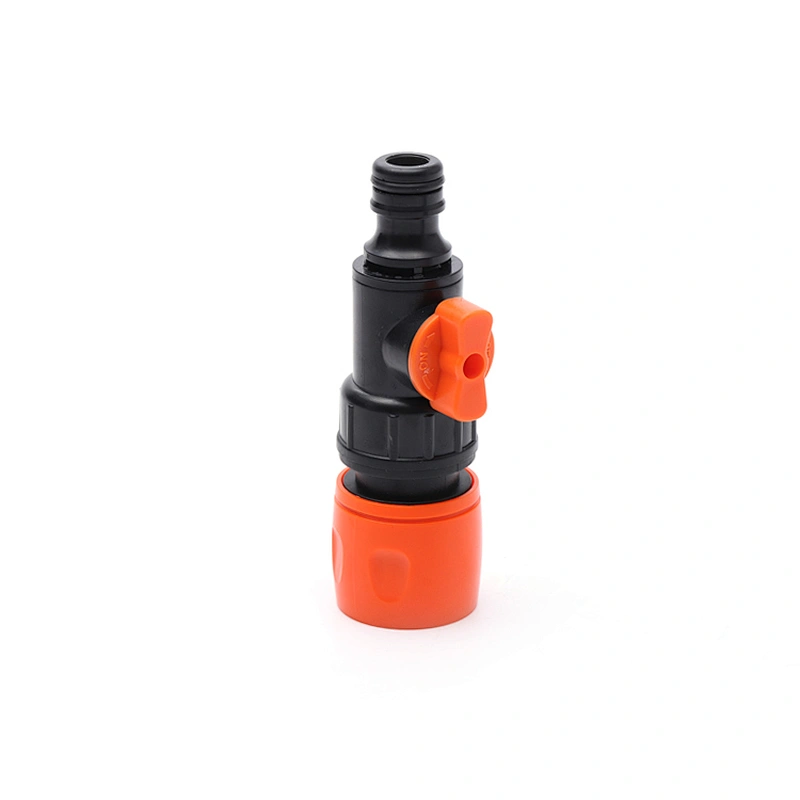 Garden Plastic Quick Hose Pipe Connector With Manual Valve