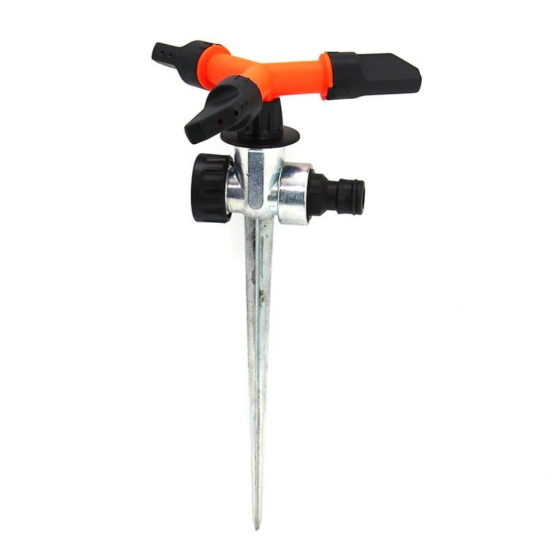 Automatic 3 Arm Zinc Lawn Sprinkler Watering Irrigation System With Spike