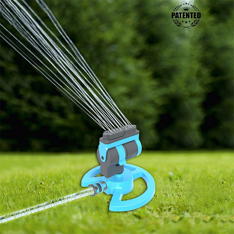 ABS plastic adjustable garden water 2 arm irrigation system lawn sprinkler automatic 360 degree rotating