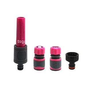 High Pressure 4pcs Plastic Garden Watering Spray Hose Nozzle Set
